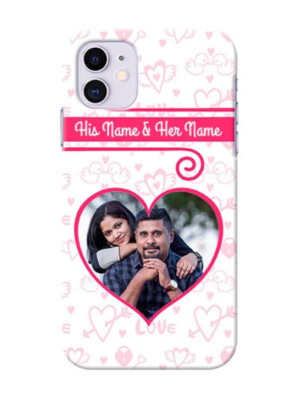 Custom Iphone 11 Personalized Phone Cases: Heart Shape Love Design