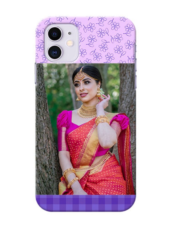 Custom Iphone 11 Mobile Cases: Purple Floral Design