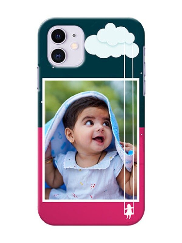 Custom Iphone 11 custom phone covers: Cute Girl with Cloud Design