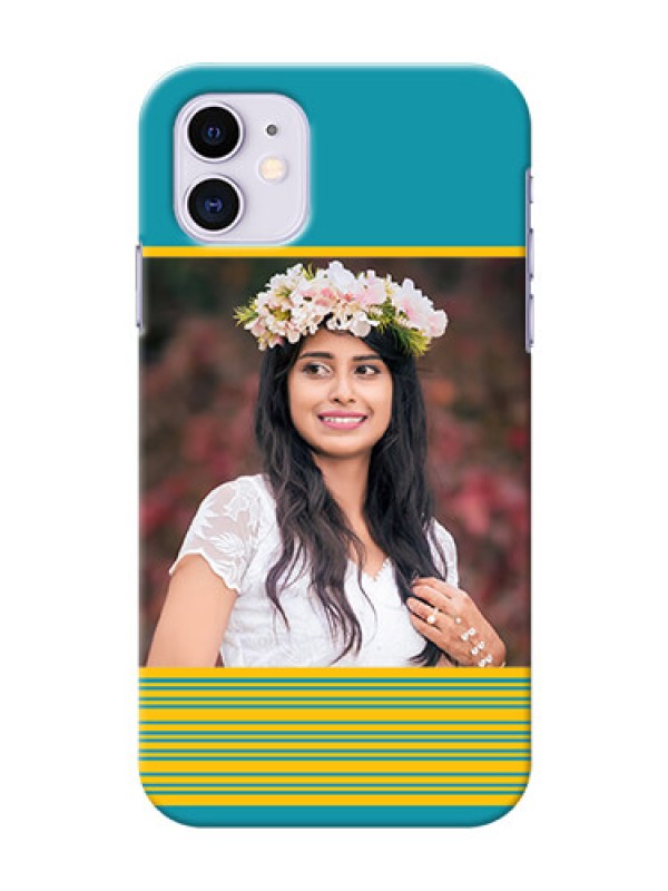 Custom Iphone 11 personalized phone covers: Yellow & Blue Design 