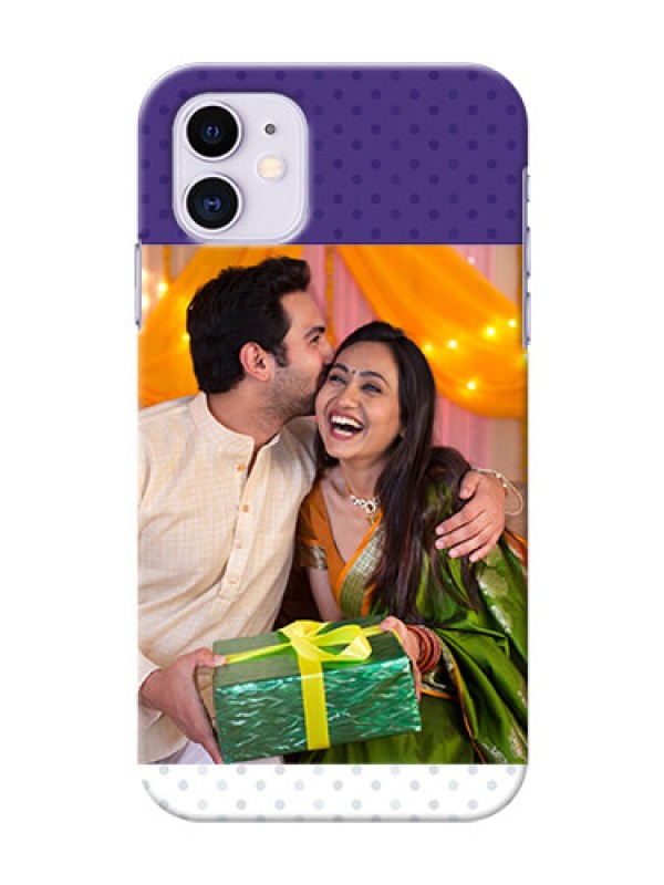 Custom Iphone 11 mobile phone cases: Violet Pattern Design