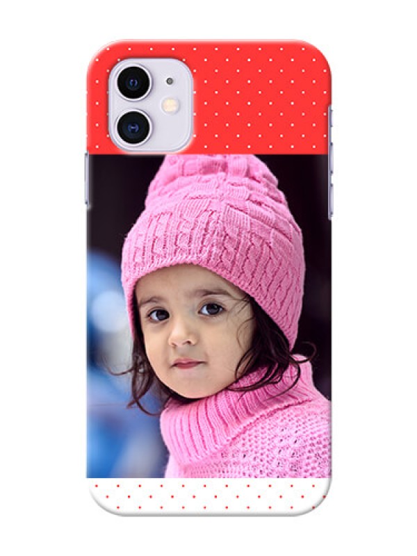 Custom Iphone 11 personalised phone covers: Red Pattern Design