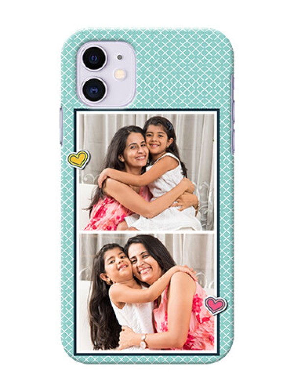 Custom Iphone 11 Custom Phone Cases: 2 Image Holder with Pattern Design