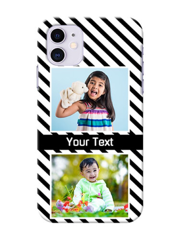 Custom Iphone 11 Back Covers: Black And White Stripes Design