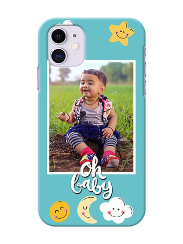 Custom Iphone 11 Personalised Phone Cases: Smiley Kids Stars Design