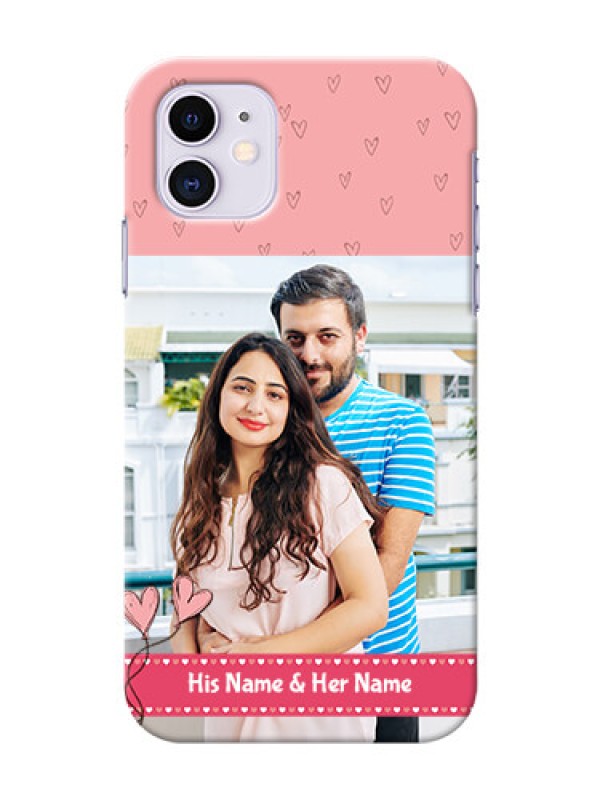 Custom Iphone 11 phone back covers: Love Design Peach Color