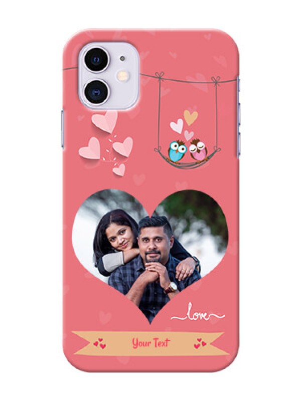 Custom Iphone 11 custom phone covers: Peach Color Love Design 