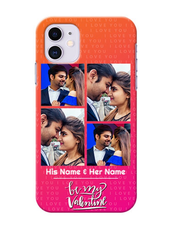 Custom Iphone 11 custom back covers: I Love You Pink Design