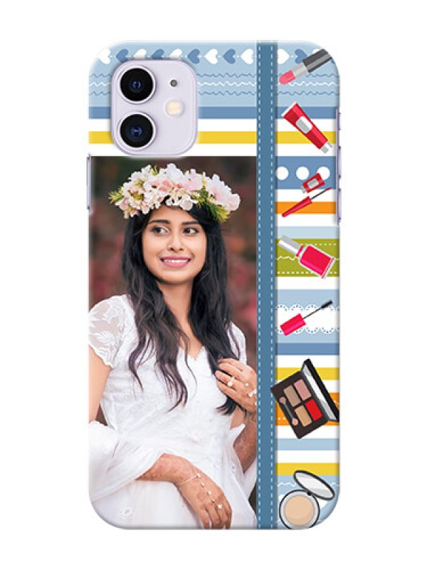 Custom Iphone 11 Personalized Mobile Cases: Makeup Icons Design