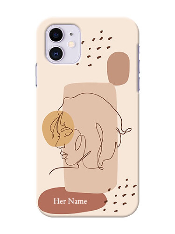Custom iPhone 11 Custom Phone Covers: Calm Woman line art Design