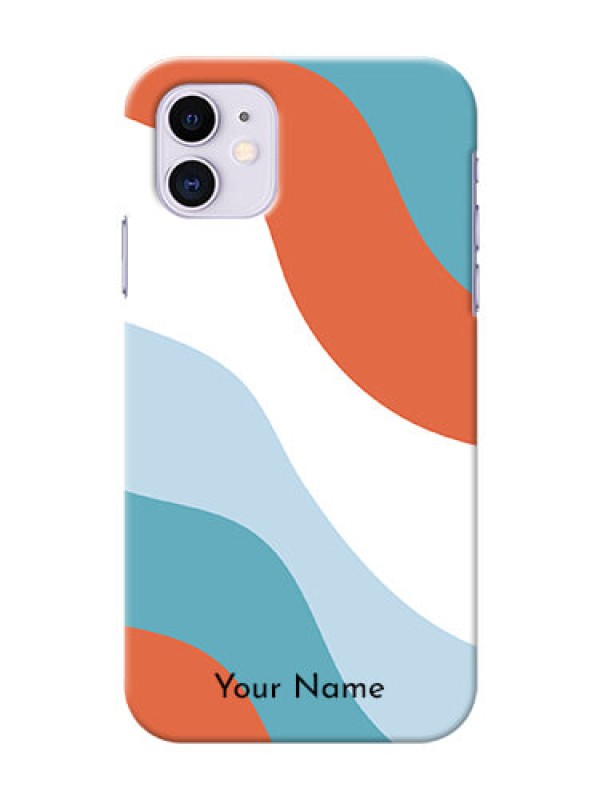 Custom iPhone 11 Mobile Back Covers: coloured Waves Design