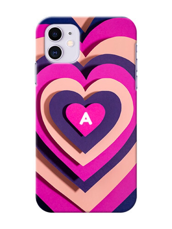 Custom iPhone 11 Custom Mobile Case with Cute Heart Pattern Design