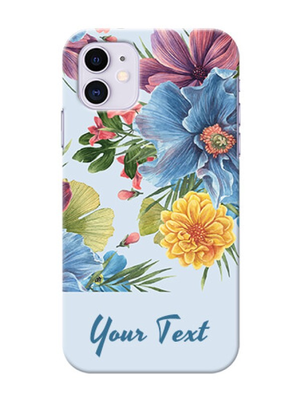 Custom iPhone 11 Custom Phone Cases: Stunning Watercolored Flowers Painting Design