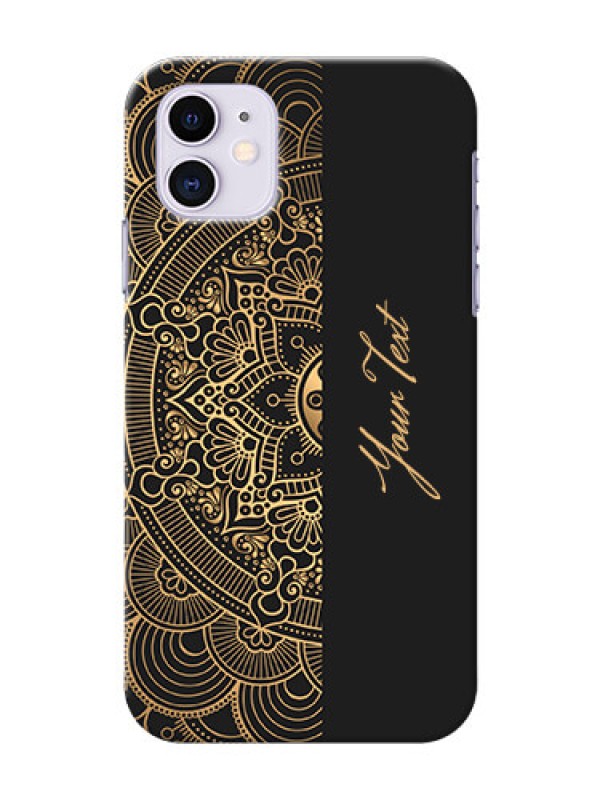 Custom iPhone 11 Back Covers: Mandala art with custom text Design