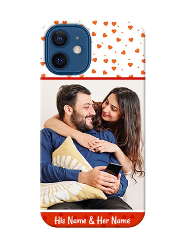 Custom iPhone 12 Mini Phone Back Covers: Orange Love Symbol Design