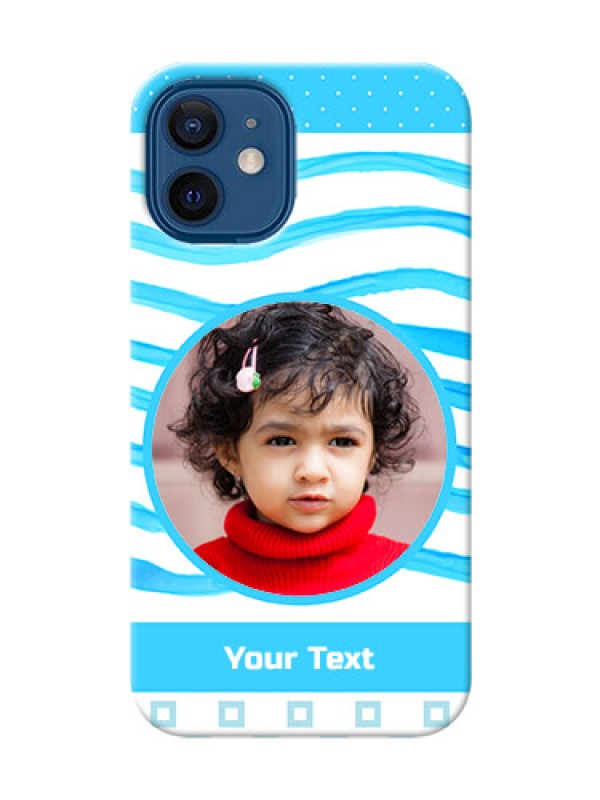 Custom iPhone 12 Mini phone back covers: Simple Blue Case Design