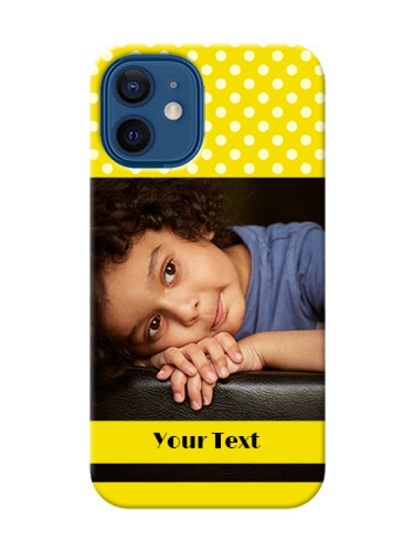 Custom iPhone 12 Mini Custom Mobile Covers: Bright Yellow Case Design