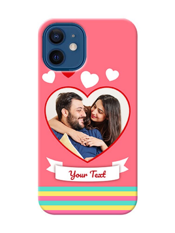 Custom iPhone 12 Mini Personalised mobile covers: Love Doodle Design