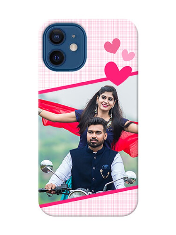Custom iPhone 12 Mini Personalised Phone Cases: Love Shape Heart Design