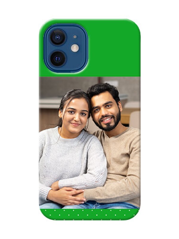 Custom iPhone 12 Mini Personalised mobile covers: Green Pattern Design