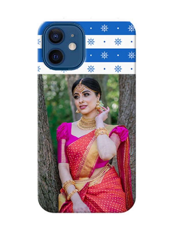 Custom iPhone 12 Mini custom mobile covers: Snow Pattern Design