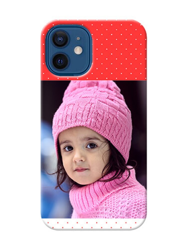 Custom iPhone 12 Mini personalised phone covers: Red Pattern Design
