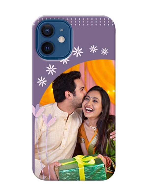 Custom iPhone 12 Mini Phone covers for girls: lavender flowers design 