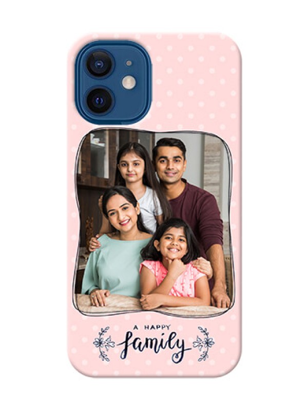 Custom iPhone 12 Mini Personalized Phone Cases: Family with Dots Design