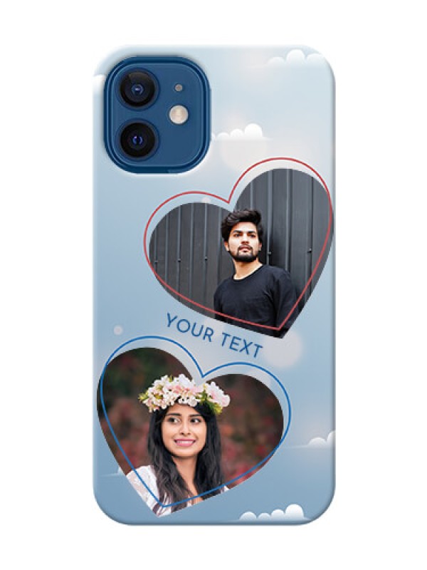 Custom iPhone 12 Mini Phone Cases: Blue Color Couple Design 