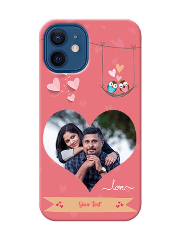 Custom iPhone 12 Mini custom phone covers: Peach Color Love Design 
