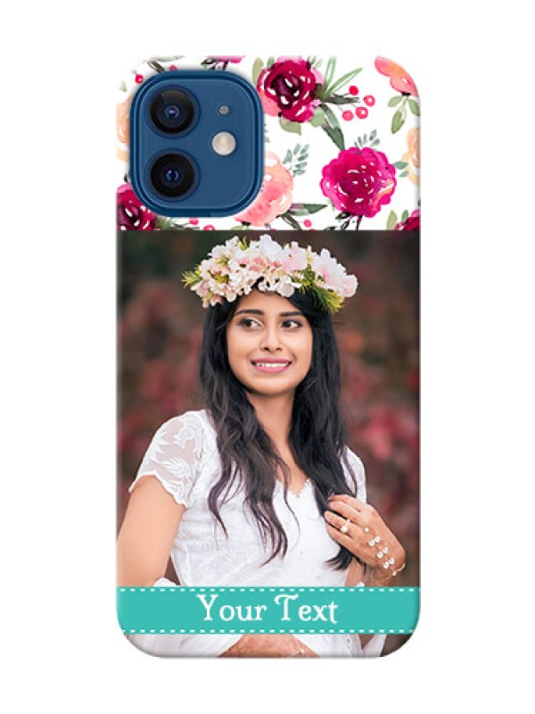 Custom iPhone 12 Mini Personalized Mobile Cases: Watercolor Floral Design