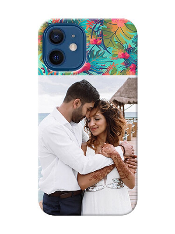 Custom iPhone 12 Mini Personalized Phone Cases: Watercolor Floral Design