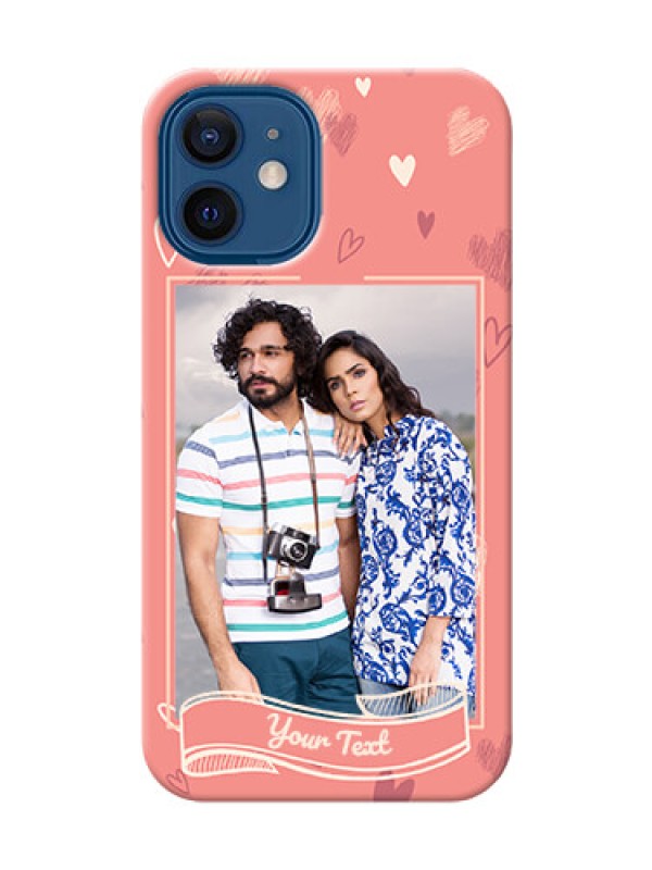 Custom iPhone 12 Mini custom mobile phone cases: love doodle art Design