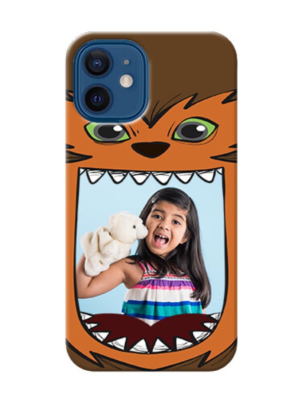 Custom iPhone 12 Mini Phone Covers: Owl Monster Back Case Design