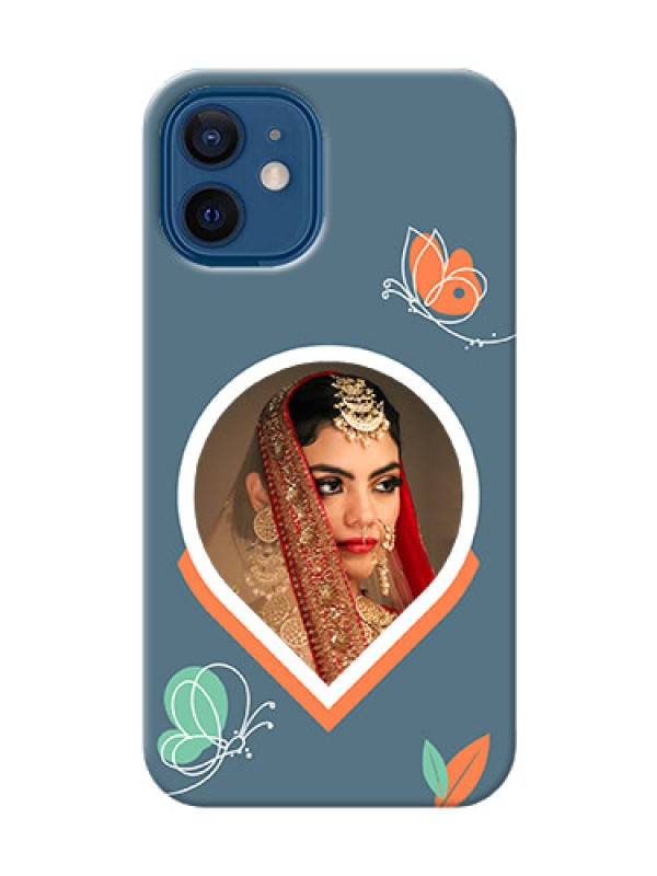 Custom iPhone 12 Mini Custom Mobile Case with Droplet Butterflies Design