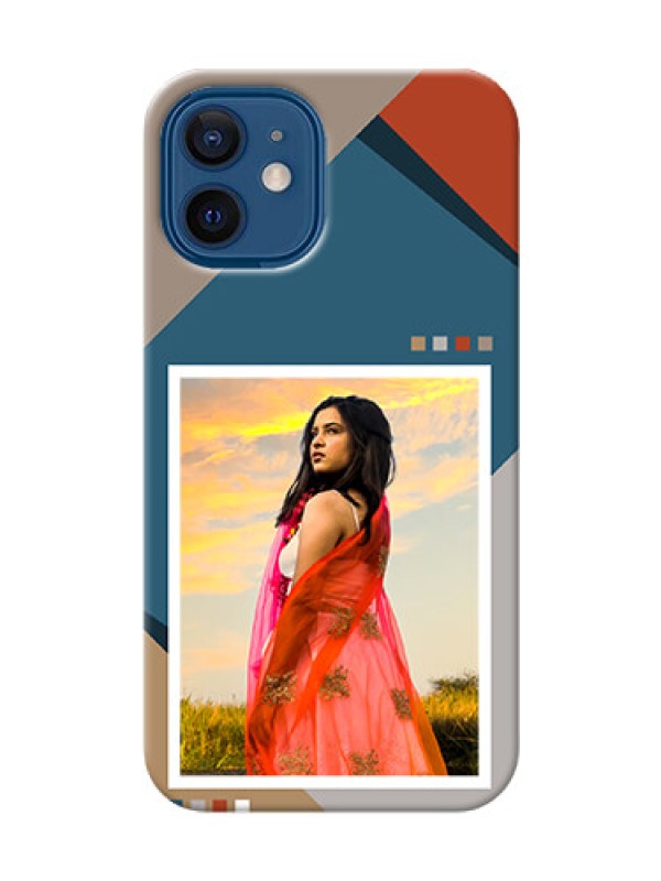 Custom iPhone 12 Mini Mobile Back Covers: Retro color pallet Design