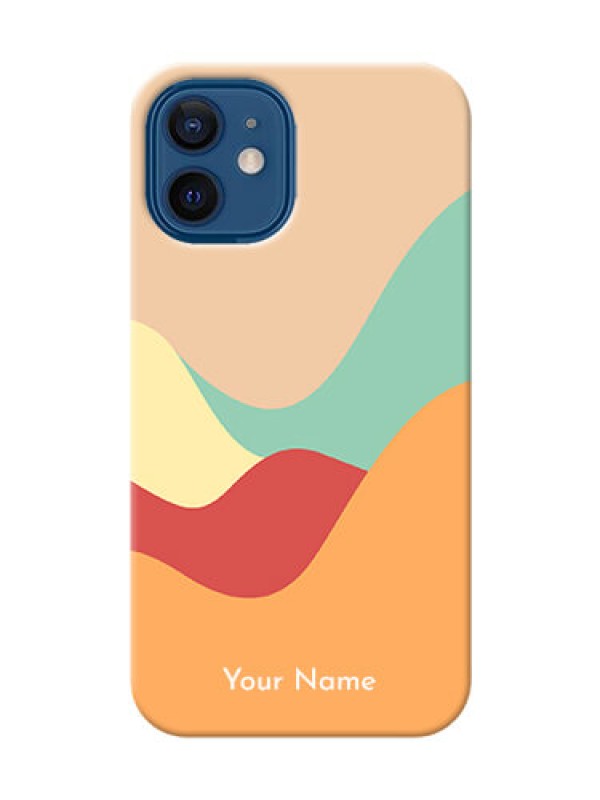 Custom iPhone 12 Mini Custom Mobile Case with Ocean Waves Multi-colour Design