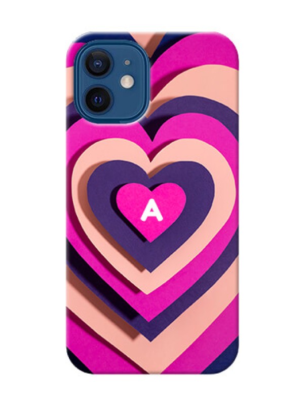 Custom iPhone 12 Mini Custom Mobile Case with Cute Heart Pattern Design