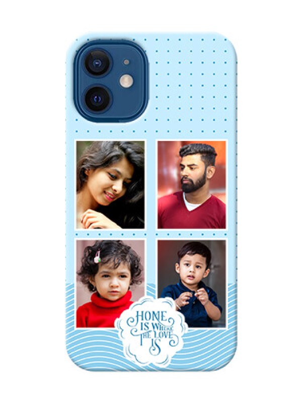 Custom iPhone 12 Mini Custom Phone Covers: Cute love quote with 4 pic upload Design