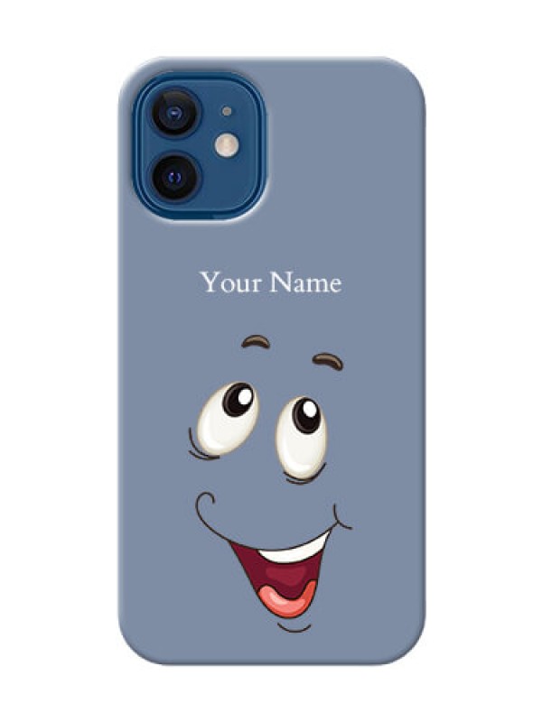 Custom iPhone 12 Mini Phone Back Covers: Laughing Cartoon Face Design