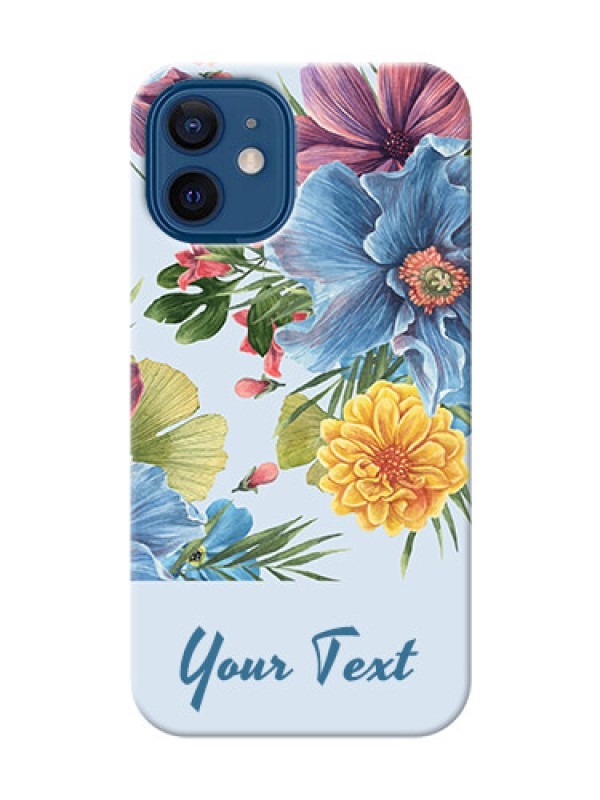 Custom iPhone 12 Mini Custom Phone Cases: Stunning Watercolored Flowers Painting Design