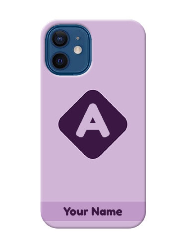 Custom iPhone 12 Mini Custom Mobile Case with Custom Letter in curved badge Design