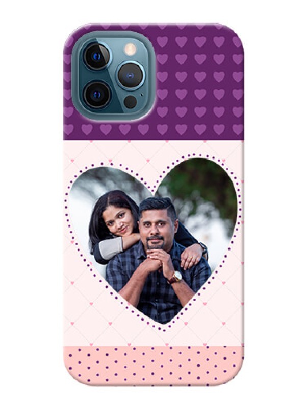 Custom iPhone 12 Pro Max Mobile Back Covers: Violet Love Dots Design