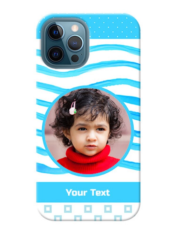 Custom iPhone 12 Pro Max phone back covers: Simple Blue Case Design