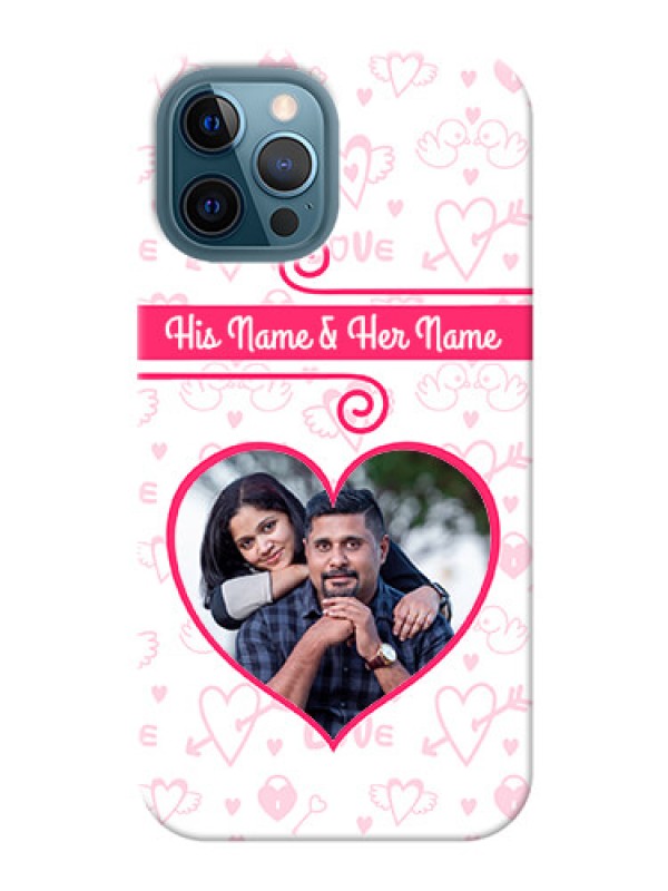 Custom iPhone 12 Pro Max Personalized Phone Cases: Heart Shape Love Design