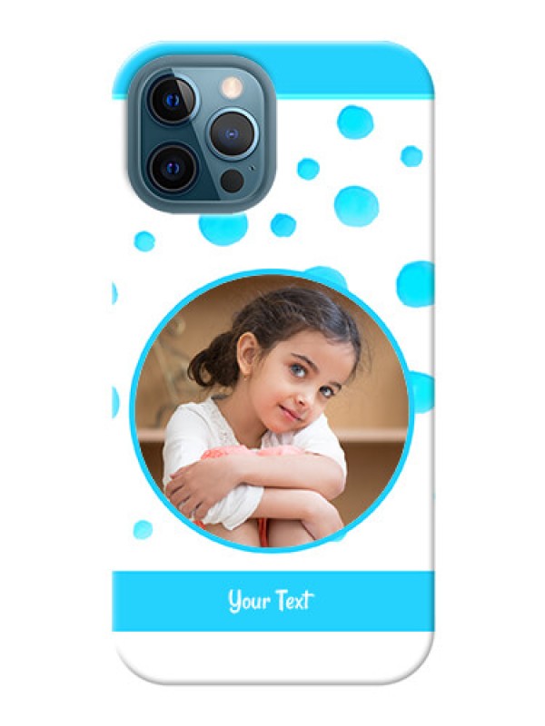 Custom iPhone 12 Pro Max Custom Phone Covers: Blue Bubbles Pattern Design