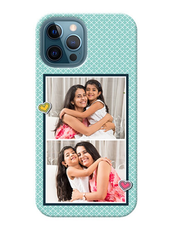 Custom iPhone 12 Pro Max Custom Phone Cases: 2 Image Holder with Pattern Design