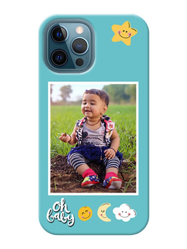 Custom iPhone 12 Pro Max Personalised Phone Cases: Smiley Kids Stars Design