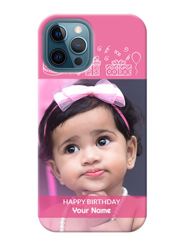 Custom iPhone 12 Pro Max Custom Mobile Cover with Birthday Line Art Design