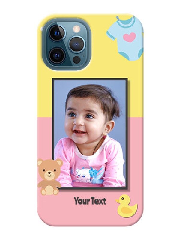 Custom iPhone 12 Pro Max Back Covers: Kids 2 Color Design